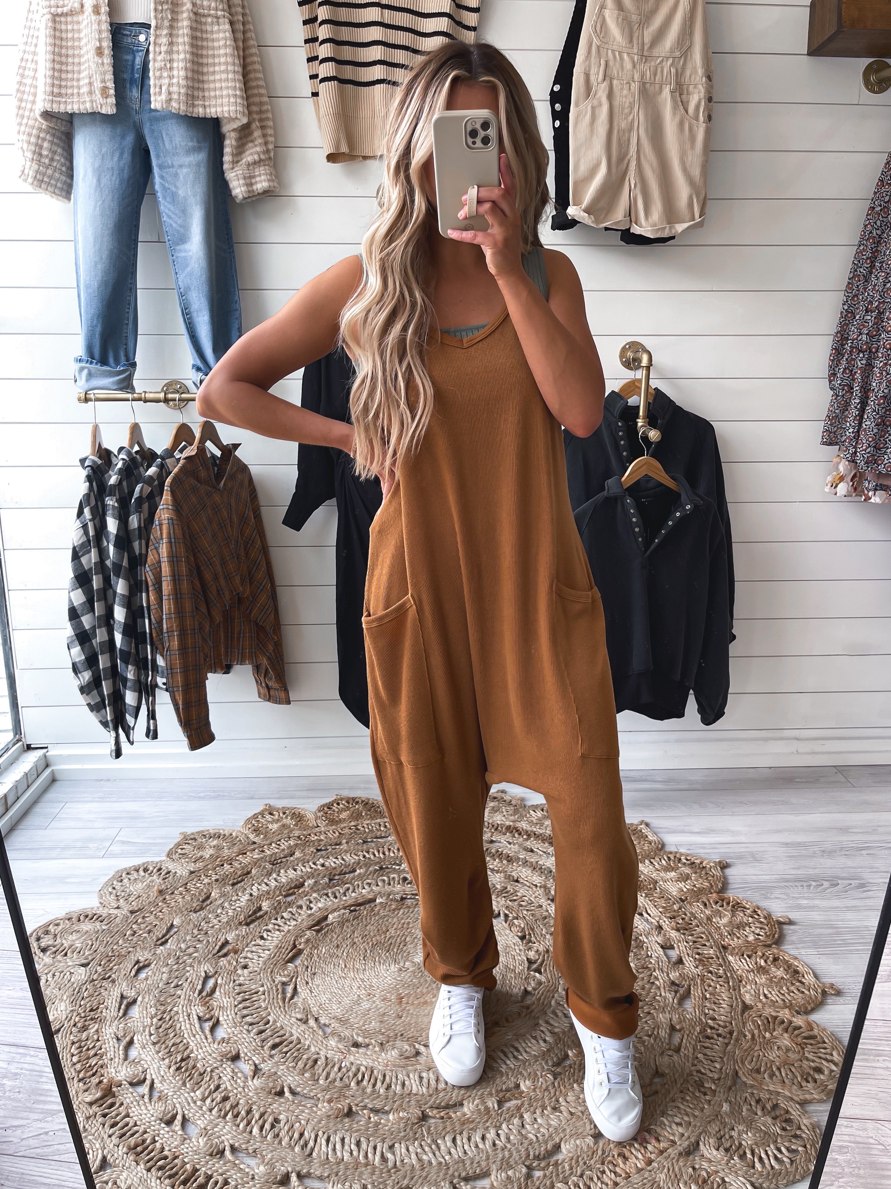 On The Go Jumper in Camel