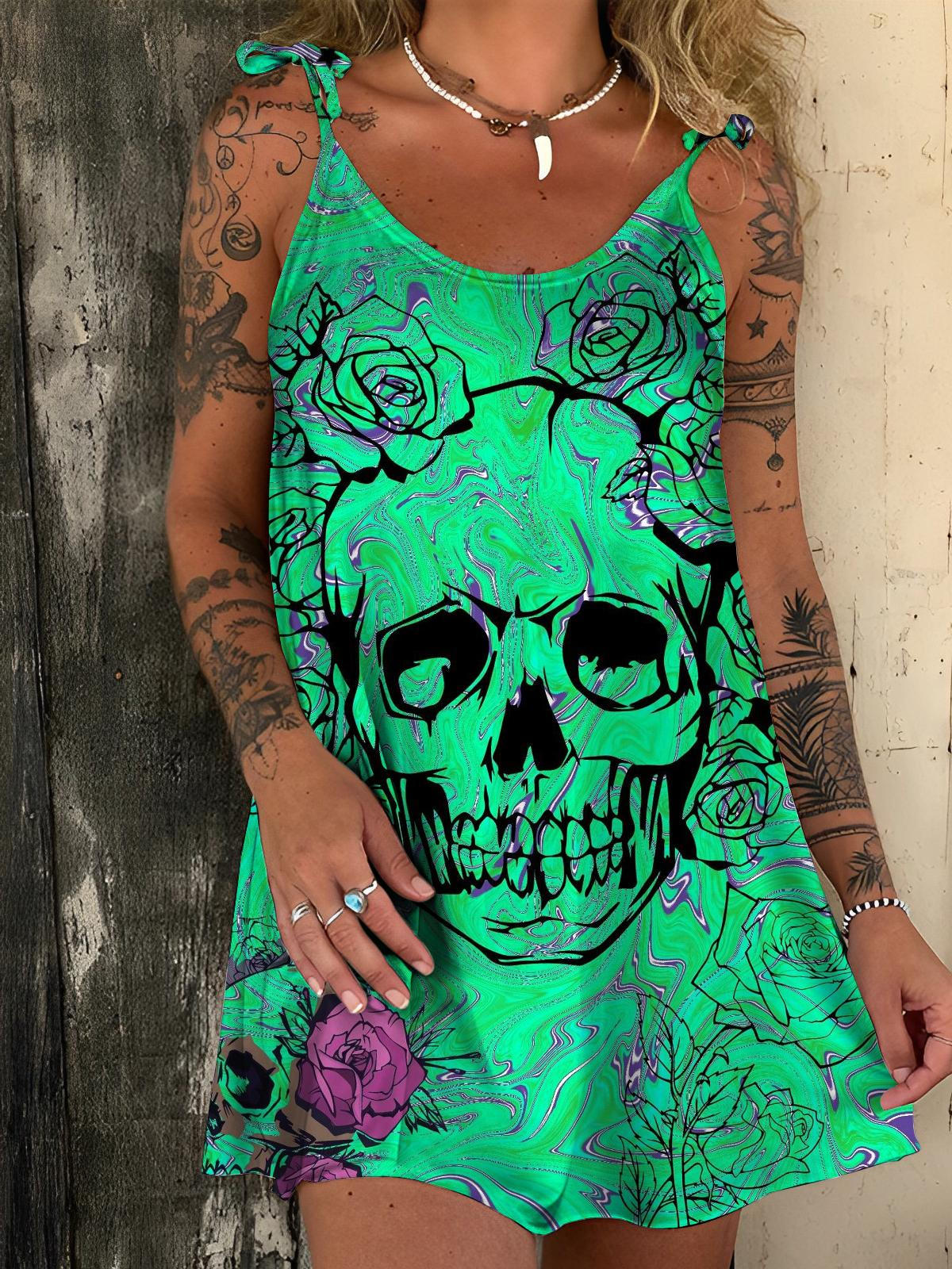Skull Strap Mini Dress