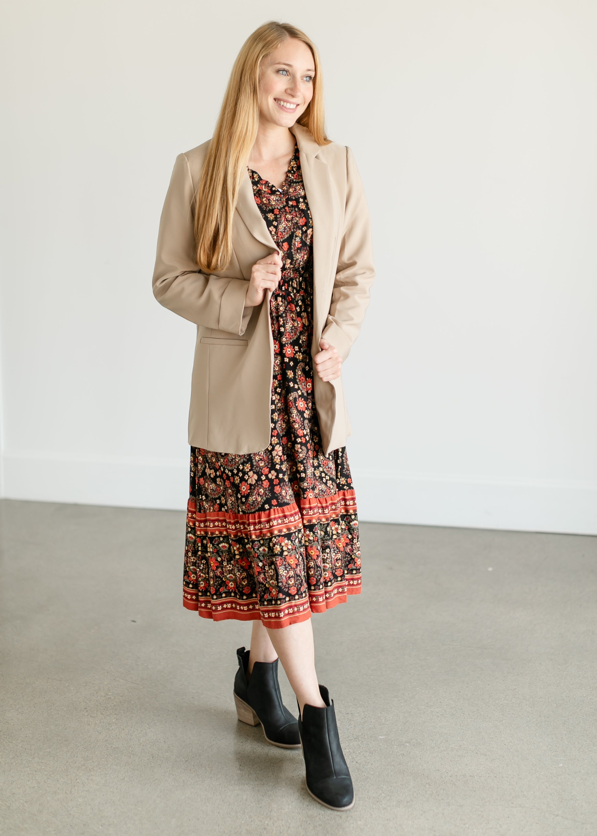 Paisley Floral Midi Dress