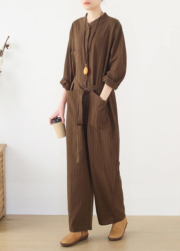 Korean brown style loose plus size women's casual all-match overalls
